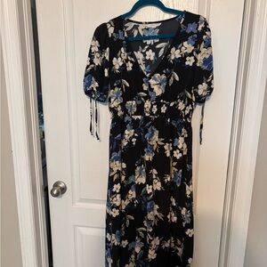 Socialite Black and Blue Floral Maxi Dress